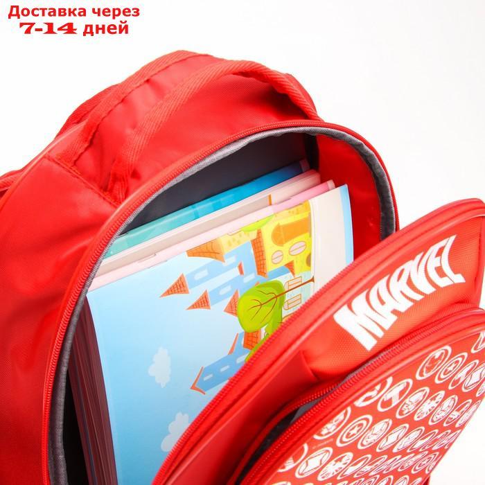 Рюкзак школьный с эргономической спинкой Мстители "Marvel", 37*27*16 см, красный - фото 7 - id-p216947661