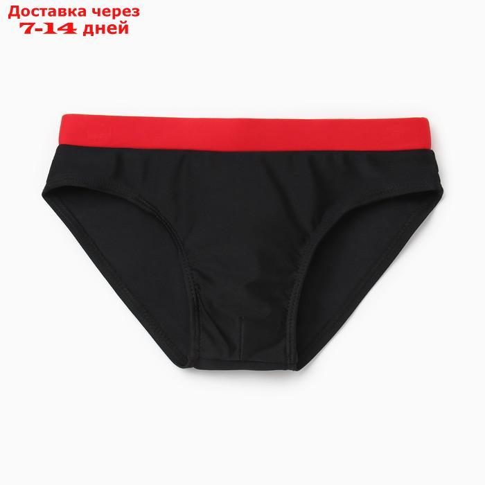 Трусы купальные для мальчика MINAKU, цвет чёрный/красный, рост 146-152 - фото 1 - id-p216946451