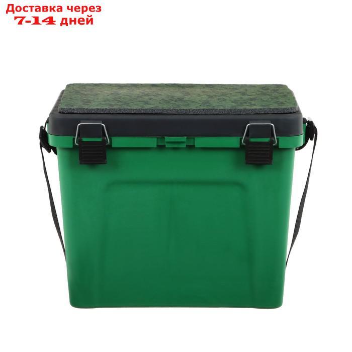Ящик зимний малый "Три кита" 310 × 360 × 240, 4 отделения для приманок, цвет зелёный - фото 2 - id-p216946478