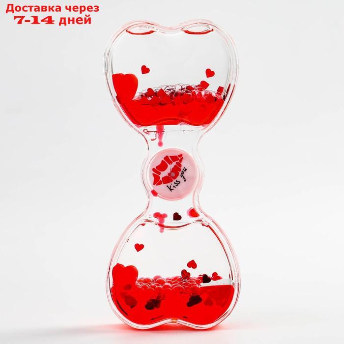 Гелевые песочные часы, 14.8х6.5 см, с мигающим шариком, красные - фото 2 - id-p216946548