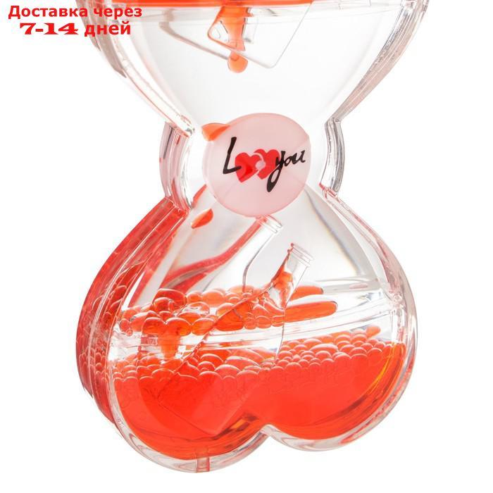 Гелевые песочные часы, 14.8х6.5 см, с мигающим шариком, красные - фото 5 - id-p216946548