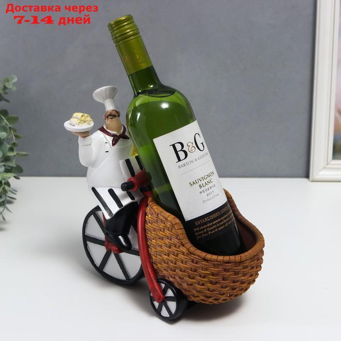 Сувенир полистоун подставка под бутылку "Повар на трёхколесном велосипеде" 24,5х13,5х24 см - фото 6 - id-p216946567