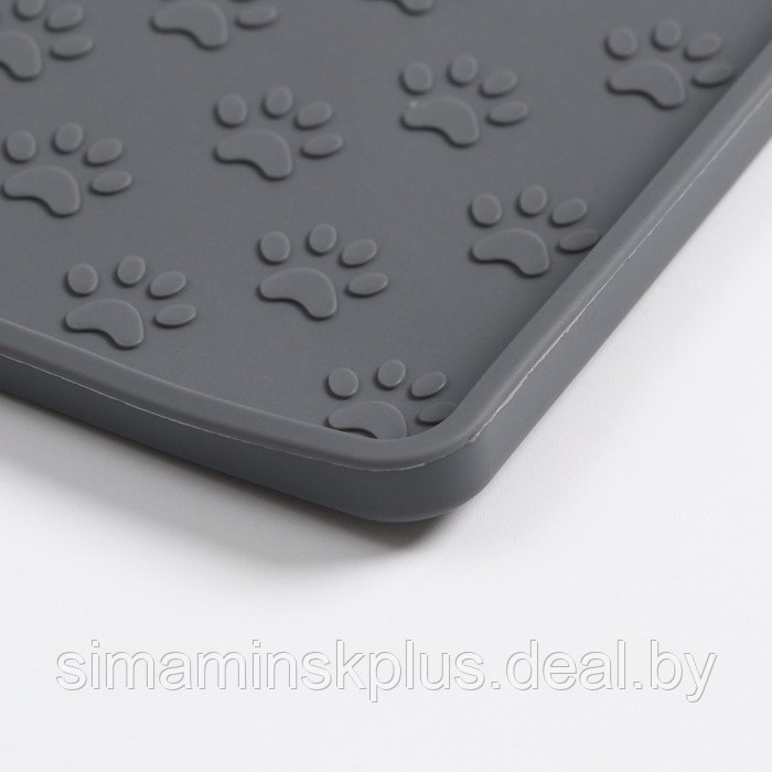 Коврик силиконовый под миску с текстурой, 48 х 30 см, темно-серый - фото 5 - id-p217327211