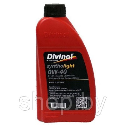 Моторное масло DIVINOL SYNTHOLIGHT 0W40  1L