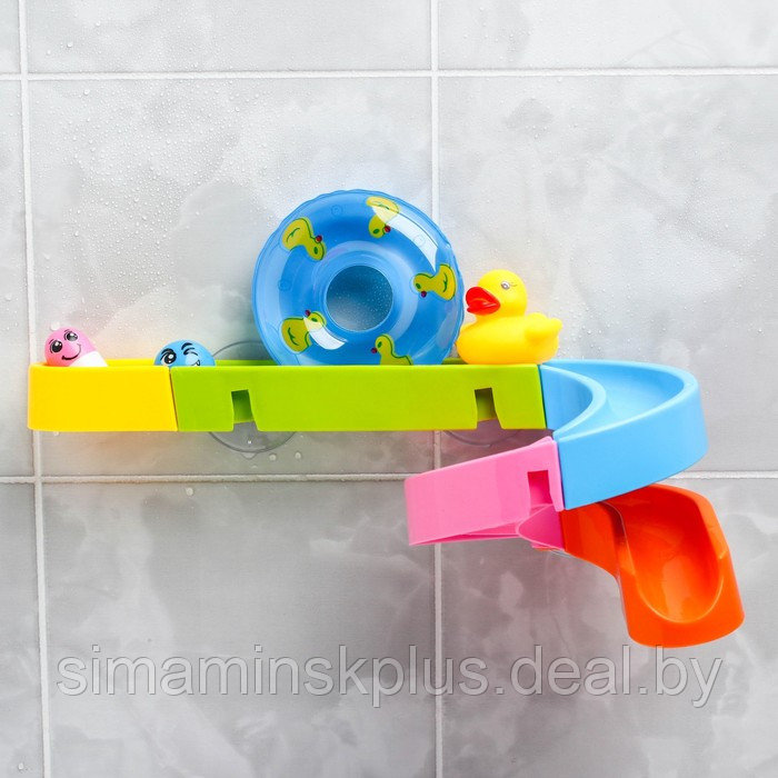 Игрушка водная горка для игры в ванной, конструктор, набор на присосках «Утиный аквапарк» - фото 1 - id-p217328862
