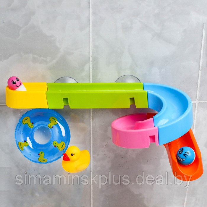 Игрушка водная горка для игры в ванной, конструктор, набор на присосках «Утиный аквапарк» - фото 3 - id-p217328862