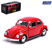 Машина металлическая VOLKSWAGEN BEETLE 1967, 1:32, открываются двери, инерция, цвет красный