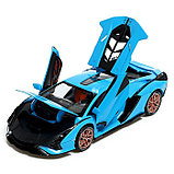 Машина металлическая «Купе», 1:24, открываются двери, капот, багажник, инерция, цвет голубой, фото 6