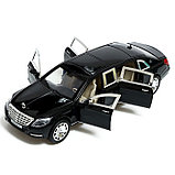 Машина металлическая «Лимузин», 1:24, открываются двери, капот, багажник, цвет черный, фото 7