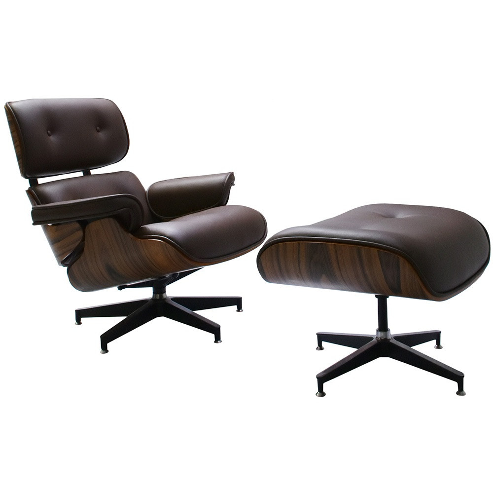 Кресло EAMES LOUNGE CHAIR и оттоманка EAMES LOUNGE CHAIR коричневые - фото 1 - id-p213282866