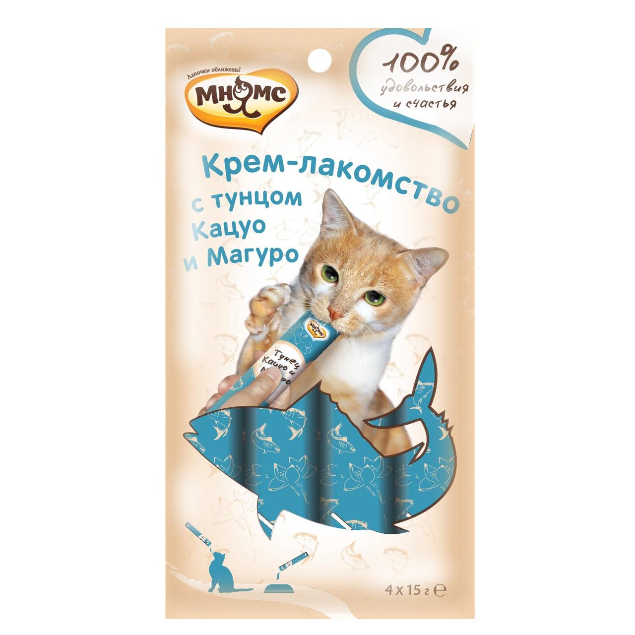 Мнямс Крем-лакомство для кошек с тунцом Кацуо, 15гр*4 шт - фото 1 - id-p217330220