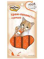 Мнямс Крем-лакомство для кошек с курицей, 15гр*4шт