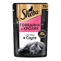 Sheba Ломтики с говядиной и кроликом (соус), 75 гр