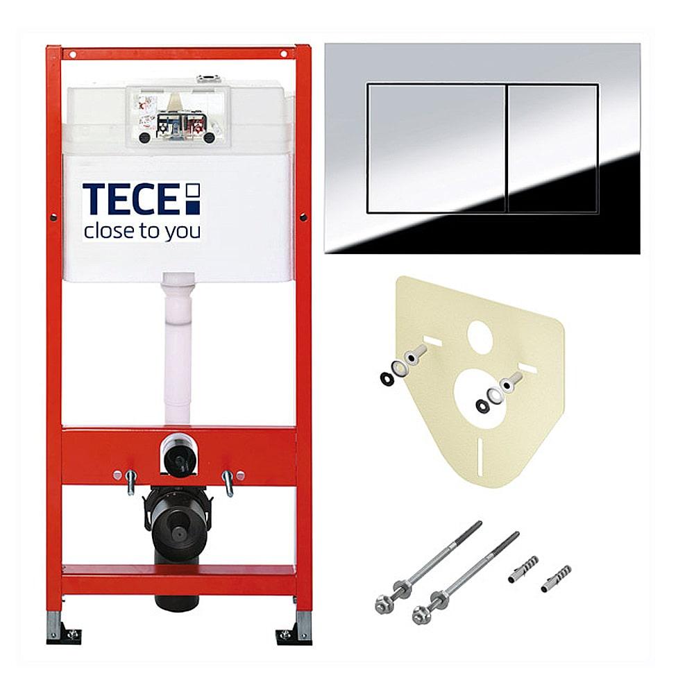 Инсталляция для унитаза TECE Base комплект 4 в 1 с глянцевой хромированной кнопкой ТЕСЕnow - фото 1 - id-p217330553