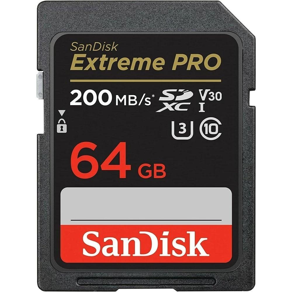 Карта памяти SanDisk Extreme PRO SDSDXXU-064G-GN4IN SDXC Memory Card 64Gb UHS-I U3 Class10 V30 - фото 1 - id-p217333708