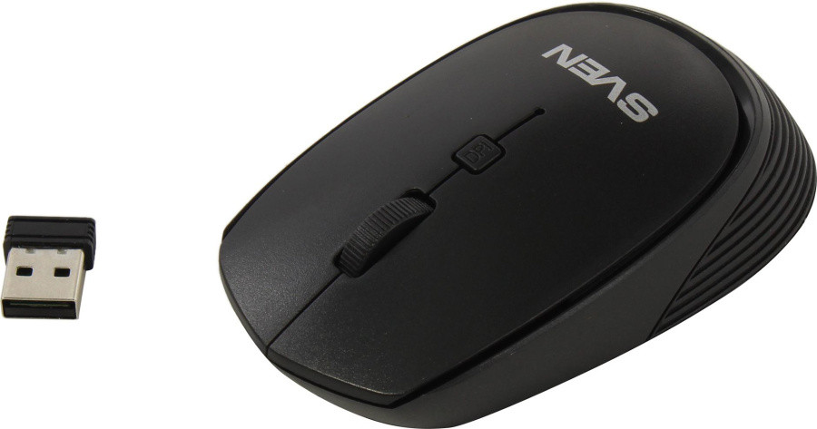 Манипулятор SVEN Wireless Optical Mouse RX-210W (SV-020637) Black (RTL) USB 4btn+Roll - фото 1 - id-p217333186