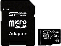 Карта памяти Silicon Power SP128GBSTXBU1V1GSP microSDXC Memory Card 128Gb UHS-I U1 Class10+ microSD-- SD