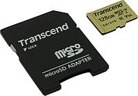 Карта памяти Transcend TS128GUSD500S microSDXC Memory Card 128Gb UHS-I U3 V30 + microSD--SD Adapter