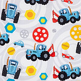 Полотенце детское Синий трактор «Город» 70х146±2 см, 100% хлопок 160 гр/м2, фото 2