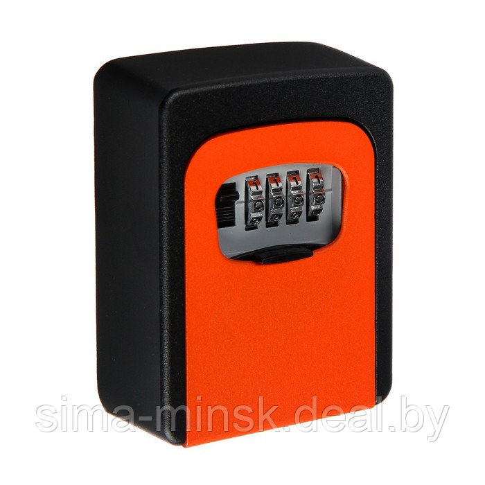 Сейф-ключница кодовая ТУНДРА, металлическая , усиленная, оранжевый - фото 4 - id-p217334856