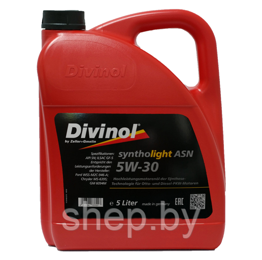 Моторное масло DIVINOL Syntholight ASN 5W-30 5L - фото 1 - id-p217334989