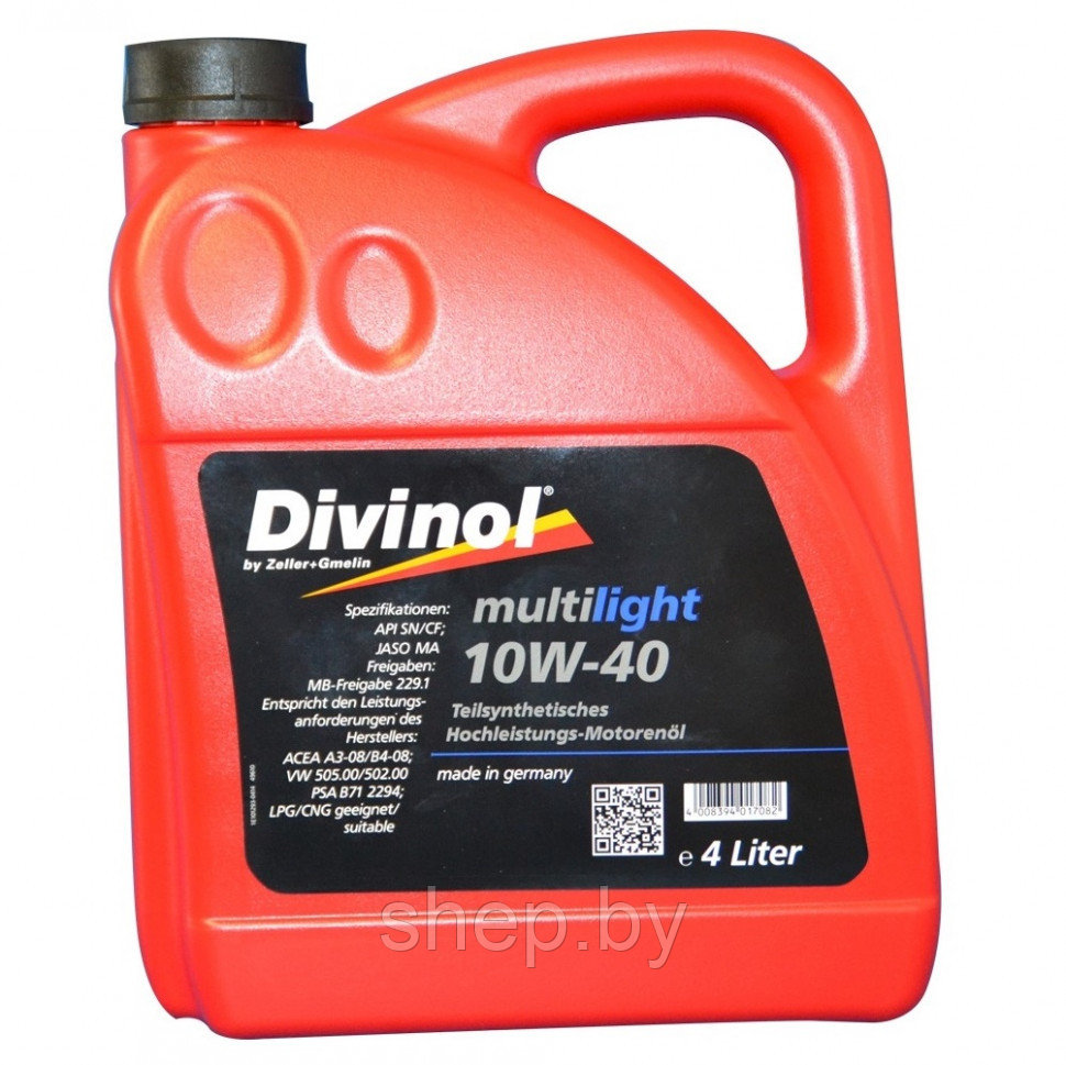Моторное масло DIVINOL MULTILIGHT 10W-40 4L - фото 1 - id-p217335026