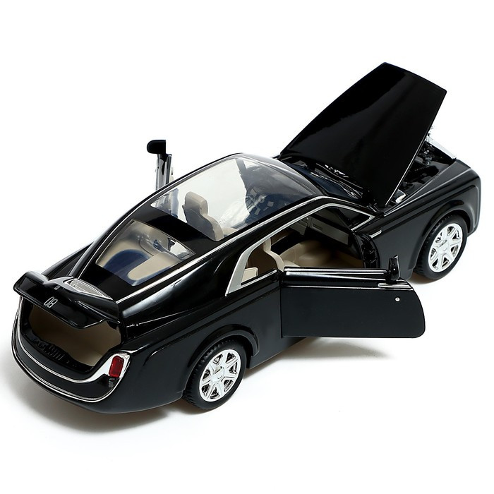 Машина металлическая «Купе», 1:24, открываются двери, капот, багажник, инерция, цвет черный - фото 5 - id-p217335776