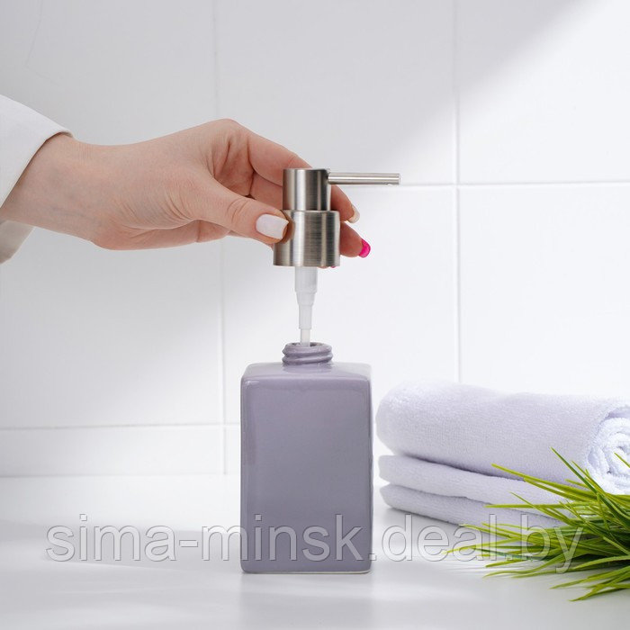 Набор аксессуаров для ванной комнаты SAVANNA Square, 4 предмета (дозатор для мыла, 2 стакана, подставка), цвет - фото 5 - id-p217336593