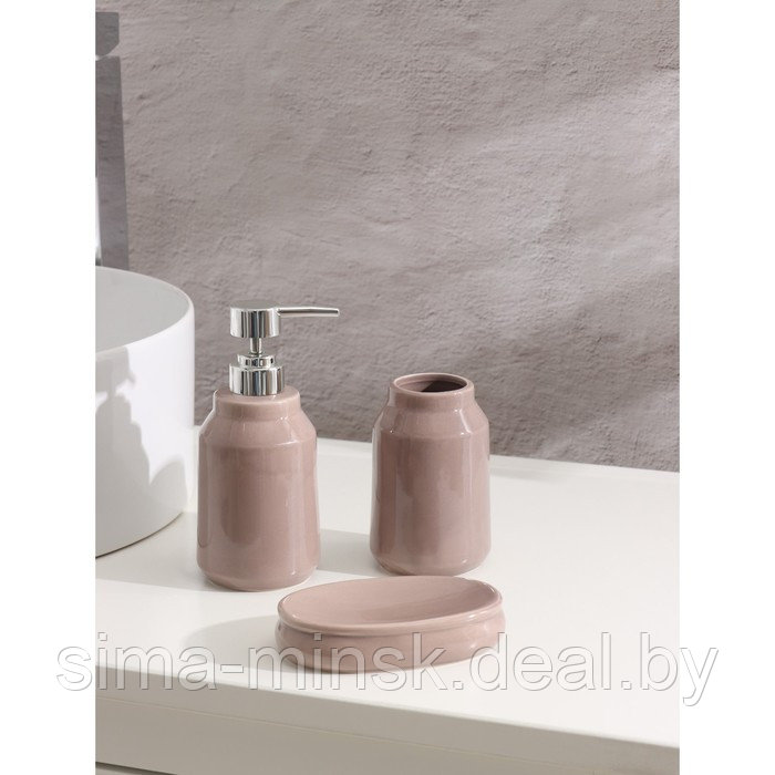 Набор аксессуаров для ванной комнаты SAVANNA «Глянец», 3 предмета (мыльница, дозатор для мыла 350 мл, стакан), - фото 1 - id-p217336613