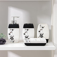 Набор аксессуаров для ванной комнаты «Грация», 4 предмета (дозатор 400 мл, мыльница, 2 стакана), цвет