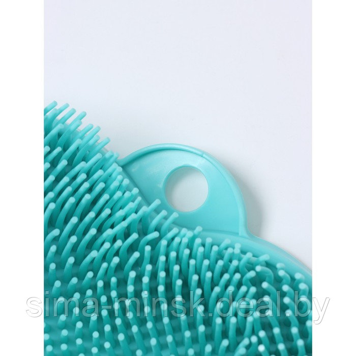 Силиконовый массажный коврик для мытья ног и тела, на присосках, цвет голубой - фото 4 - id-p217336704