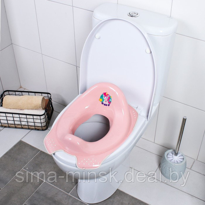 Детская накладка - сиденье на унитаз «Мишка» антискользящая, цвет розовый - фото 2 - id-p217336708