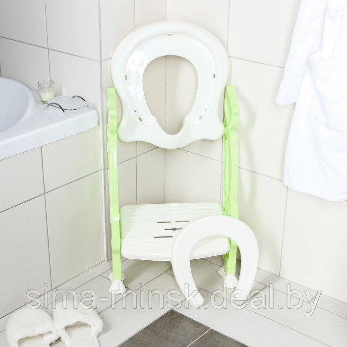 Детская накладка - сиденье на унитаз «Кошечка», цвет зеленый - фото 6 - id-p217336742