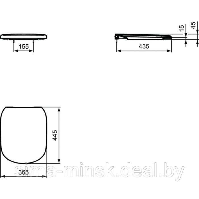 Сиденье и крышка для унитазов Ideal Standard TESI T352901, с функцией плавного закрытия - фото 6 - id-p217336768