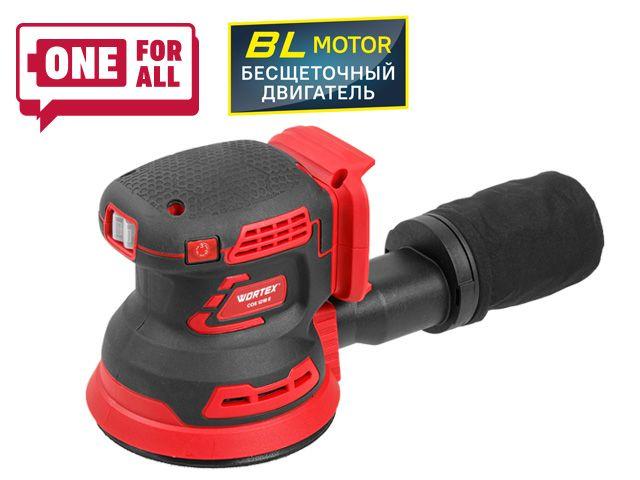 Аккум. эксцентриковая шлифмашина WORTEX COS 1218 E в кор. ALL1 XLT SOLO в кор. БЕСЩЁТ., 18В, 125 мм, (Регул.