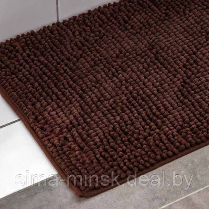 Набор для ванной «Комфорт»: штора 180×180 см, ковёр 40×60 см, цвет коричневый - фото 5 - id-p217336792