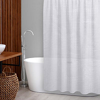 Штора для ванной комнаты, 180×180 см, 12 колец, 3D эффект, PEVA, цвет белый