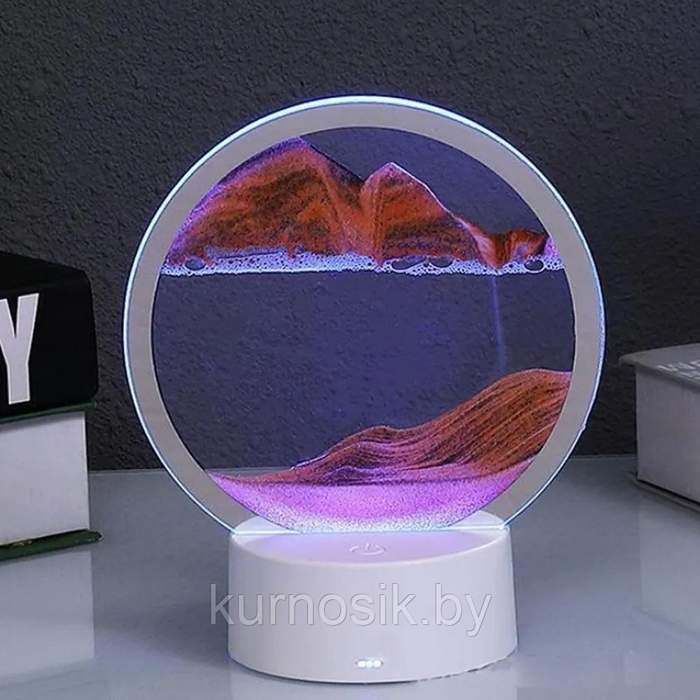 3D светильник ночник, песочная картина, эффект сыпучего песка, антистресс