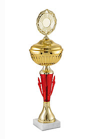 Кубок "Сталь" на мраморной подставке с крышкой  , высота 35 см, чаша 10 см арт.369-230-100 КЗ100