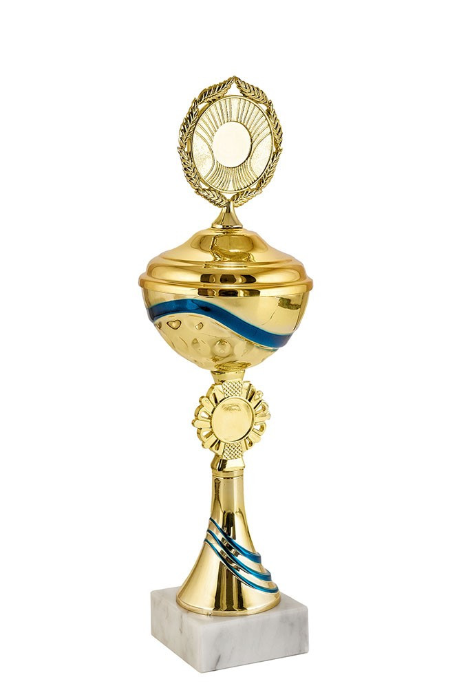 Кубок "Прибой" на мраморной подставке с крышкой , высота 27 см, чаша 80 см арт. 410-200-80 КЗ80 - фото 1 - id-p217337448