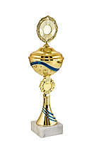 Кубок "Прибой" на мраморной подставке с крышкой , высота 33 см, чаша 10 см арт. 410-210-100 КЗ100