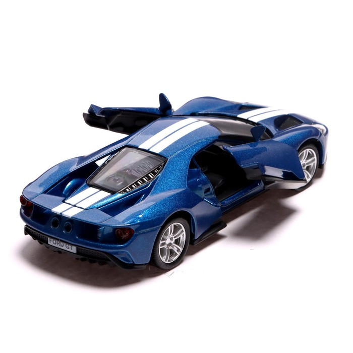 Машина металлическая FORD GT, 1:32, инерция, открываются двери, цвет синий - фото 4 - id-p217339545