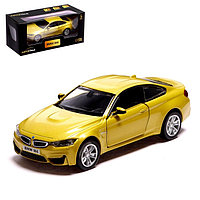 Машина металлическая BMW M4 COUPE, 1:32, инерция, открываются двери, цвет жёлтый