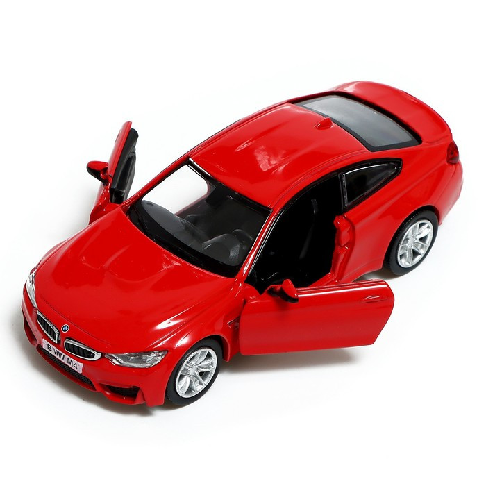 Машина металлическая BMW M4 COUPE, 1:32, инерция, открываются двери, цвет красный - фото 4 - id-p217339552