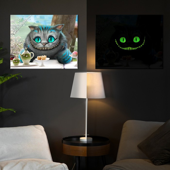 Картина по номерам со светящейся краской, 40 × 50 см «Чеширский кот» 32 цвета - фото 2 - id-p217339955