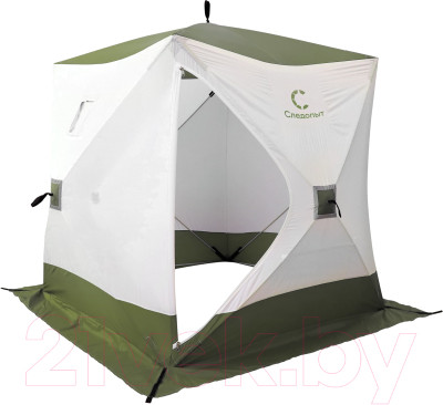 Палатка зимняя куб СЛЕДОПЫТ 180х180х200 , Oxford 210D PU 1000, S по полу 3,2 кв.м, цв. оливковый/бел Подробнее