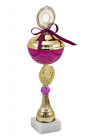 Кубок "Прованс" на мраморной подставке с крышкой , высота 43 см, чаша 12 см арт. 107-290-120 КЗ120