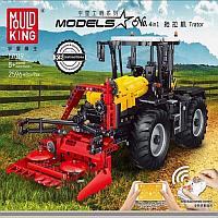 17019 Конструктор MOULD KING Трактор с насадками 4 в 1, на р/у, 2596 деталей