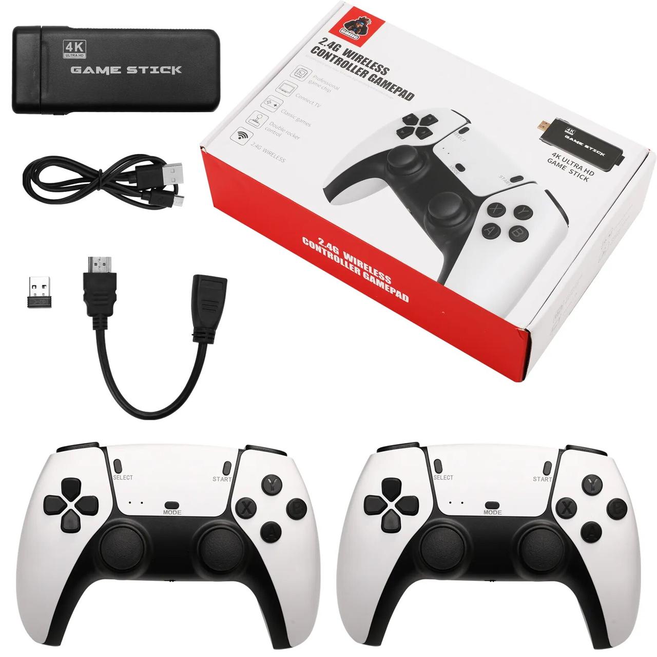 Игровая приставка Game Stick M8S 20000 игр + 2 беспроводных джойстика - фото 1 - id-p217346666