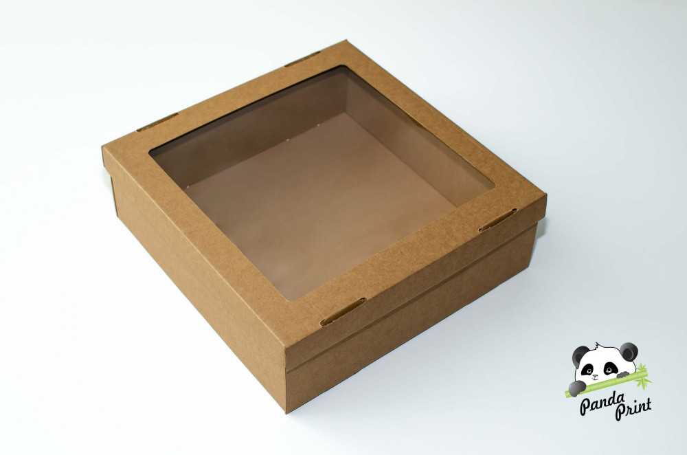 Коробка из гофрокартона 300х300х100 с окном, фото 1